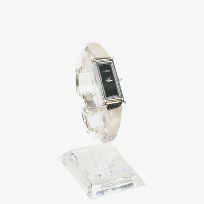 Gucci 1500L rechteckige Uhr aus Edelstahl