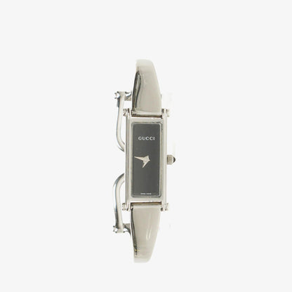 Gucci 1500L rechteckige Uhr aus Edelstahl