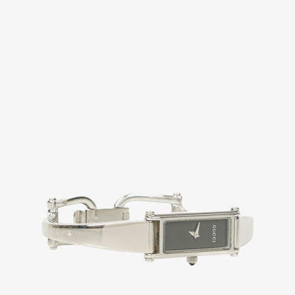 Gucci 1500L rechteckige Uhr aus Edelstahl