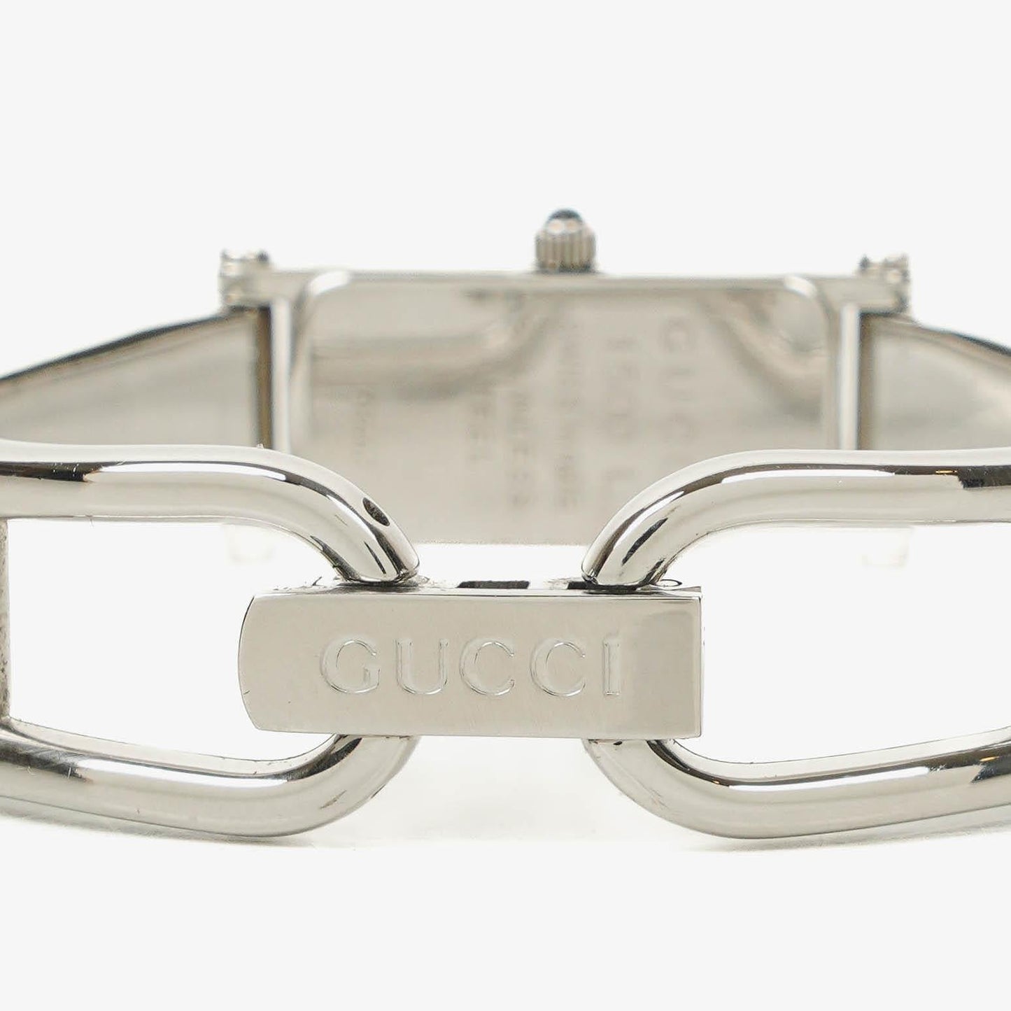 Gucci 1500L rechteckige Uhr aus Edelstahl
