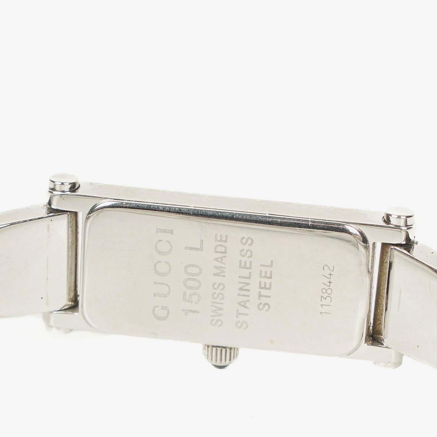 Gucci 1500L rechteckige Uhr aus Edelstahl