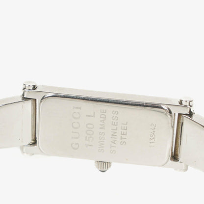 Gucci 1500L rechteckige Uhr aus Edelstahl