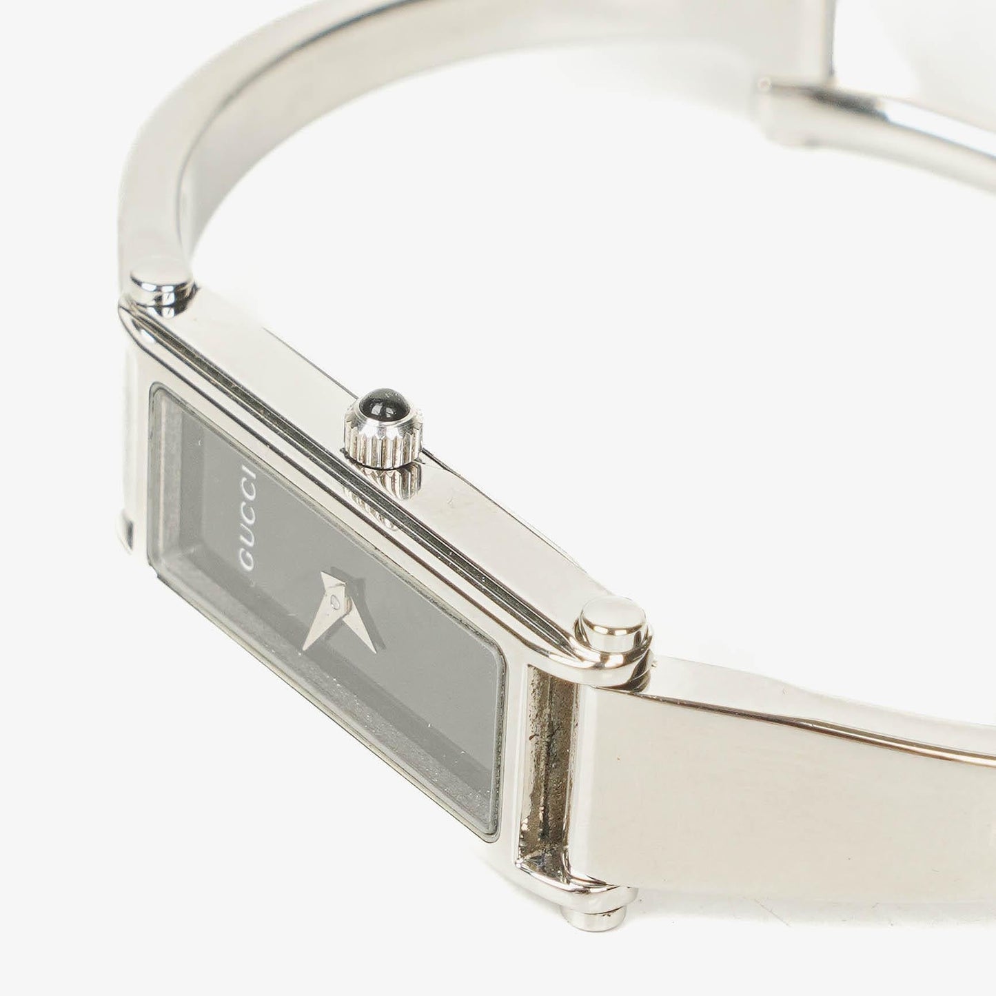 Gucci 1500L rechteckige Uhr aus Edelstahl