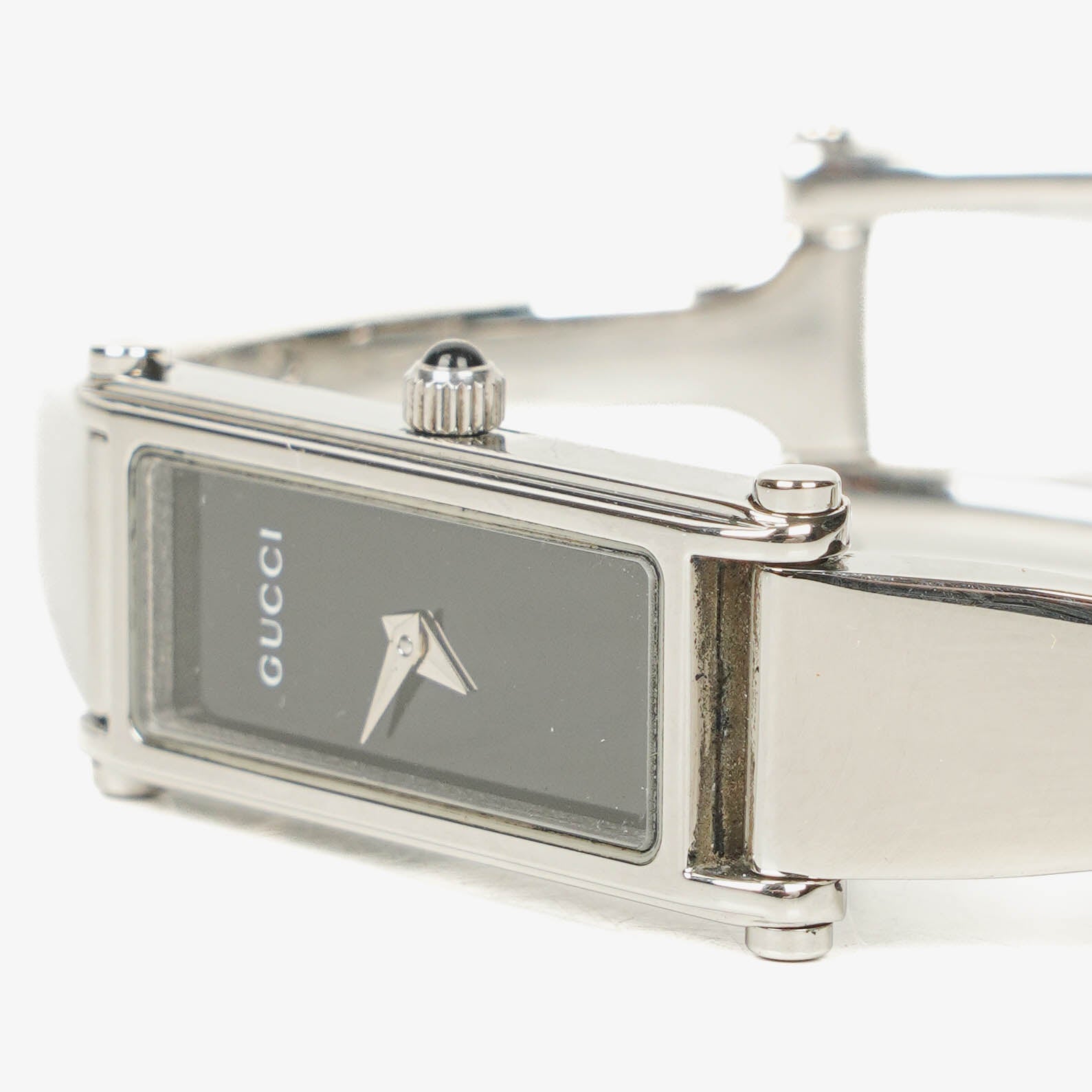 Gucci 1500L rechteckige Uhr aus Edelstahl