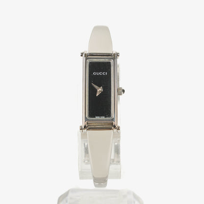 Gucci 1500L rechteckige Uhr aus Edelstahl