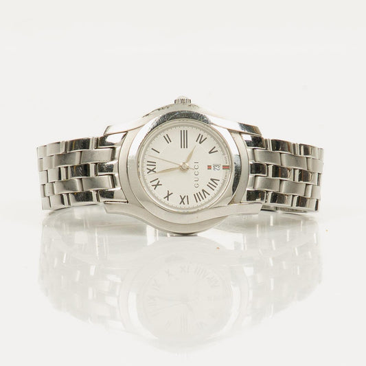 Gucci 5500L klassische Damenuhr aus Edelstahl