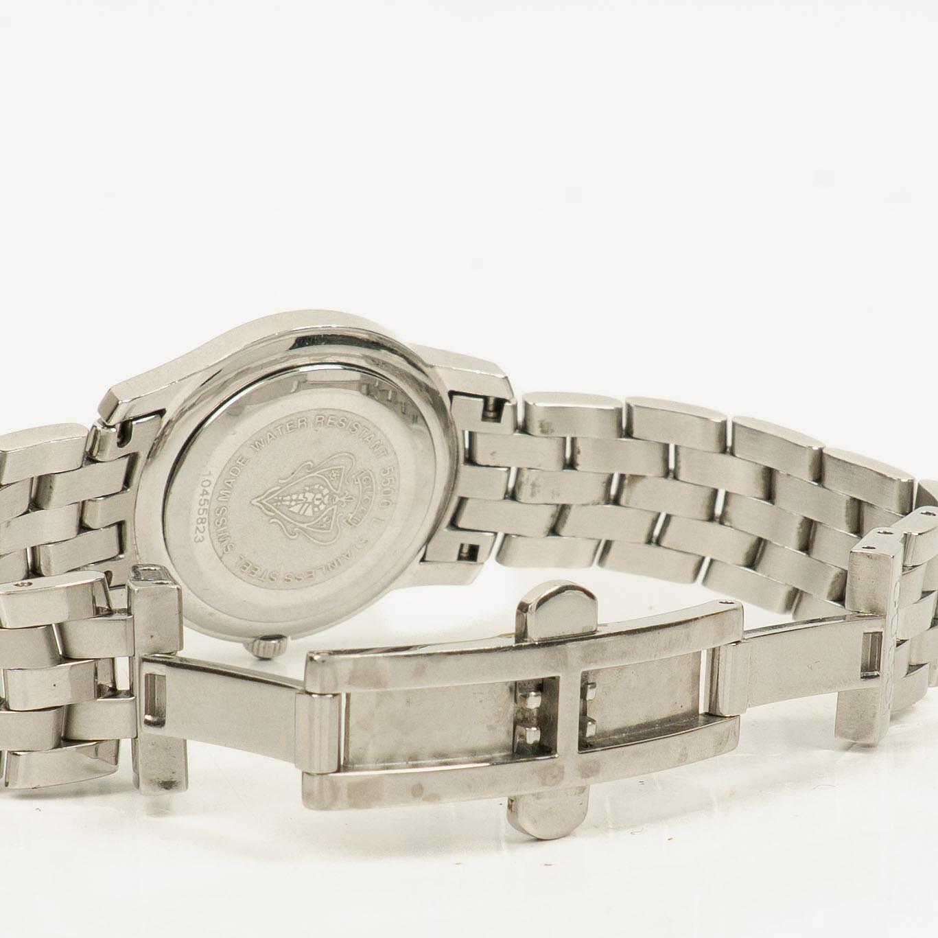 Gucci 5500L klassische Damenuhr aus Edelstahl