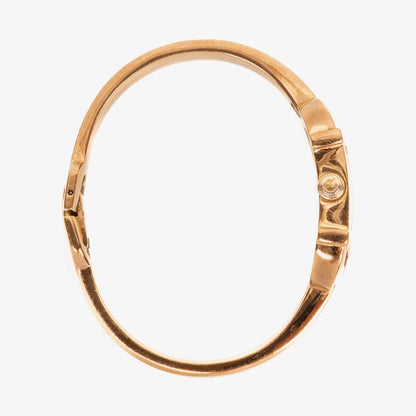 Gucci 6800L Armreif-Uhr aus goldfarbenem Edelstahl mit GG-Zifferblatt