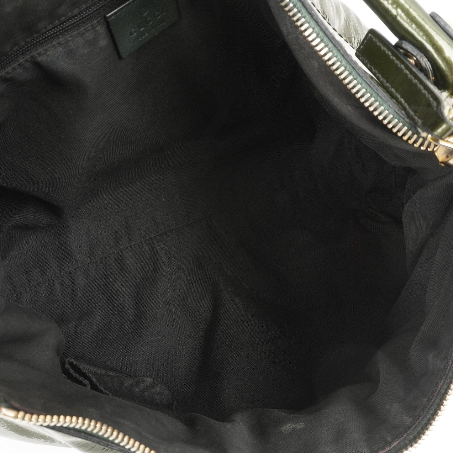 Gucci Abbey D-Ring Olivgrünes Lackleder Hobo Bag