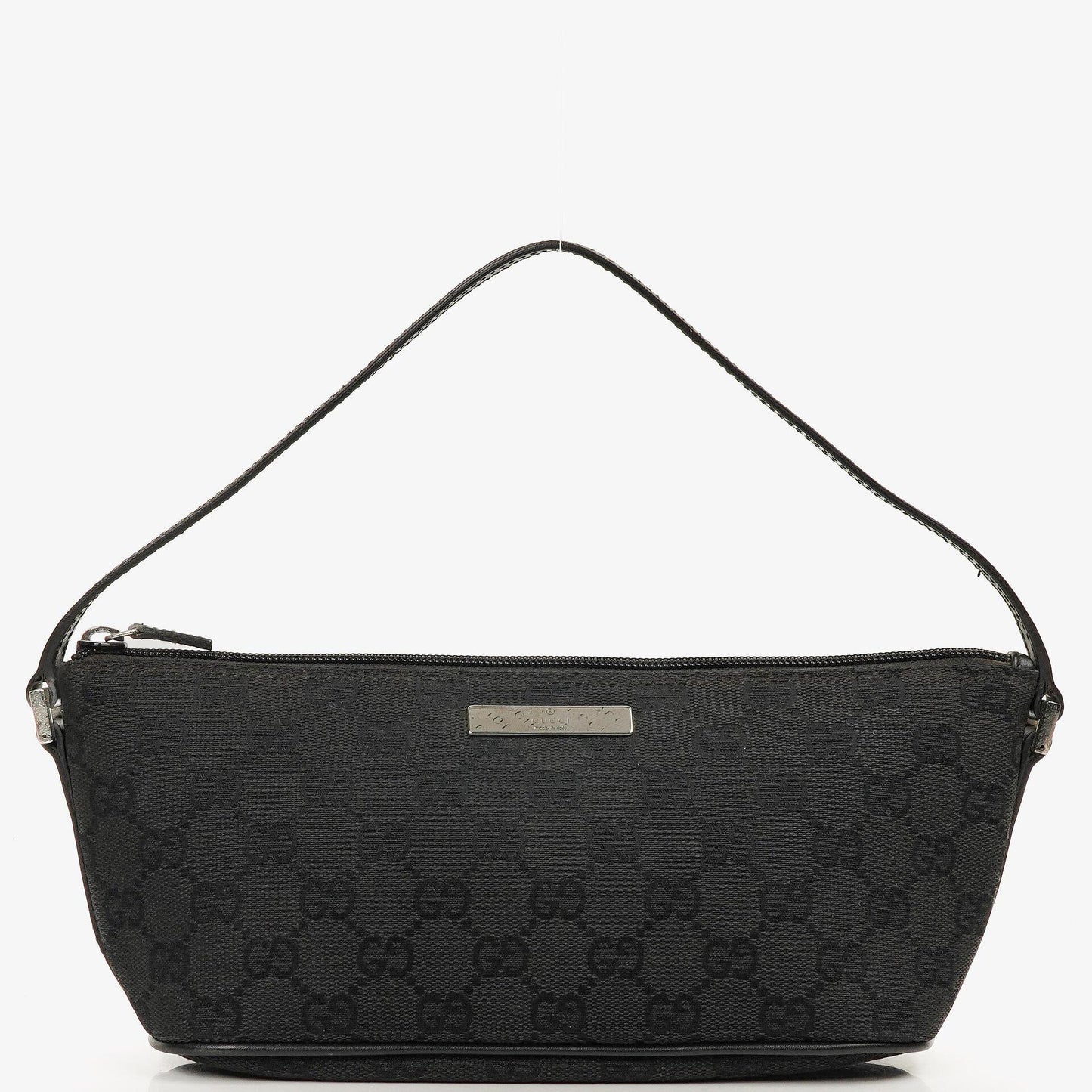 Gucci Baguette Pochette Boot Schwarz GG Monogram Tasche