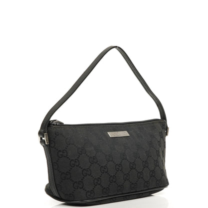 Gucci Baguette Pochette Boot Schwarz GG Monogram Tasche
