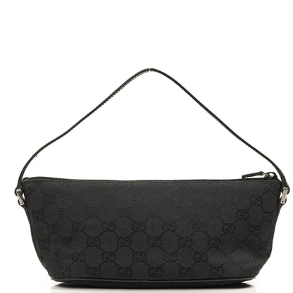 Gucci Baguette Pochette Boot Schwarz GG Monogram Tasche