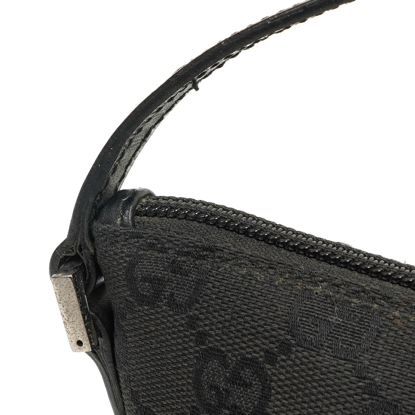 Gucci Baguette Pochette Boot Schwarz GG Monogram Tasche