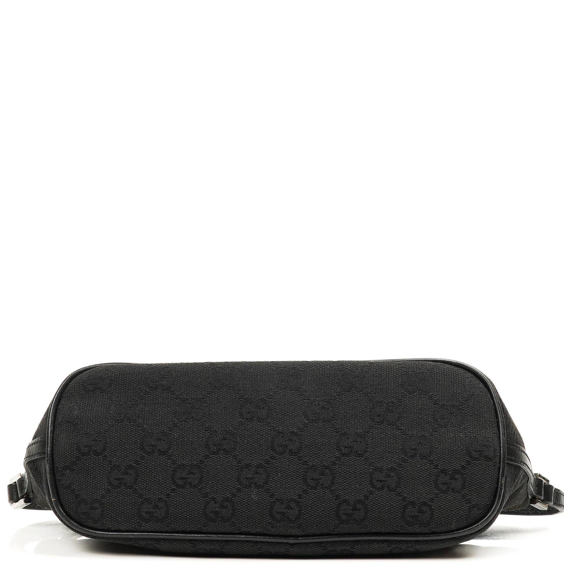 Gucci Baguette Pochette Boot Schwarz GG Monogram Tasche