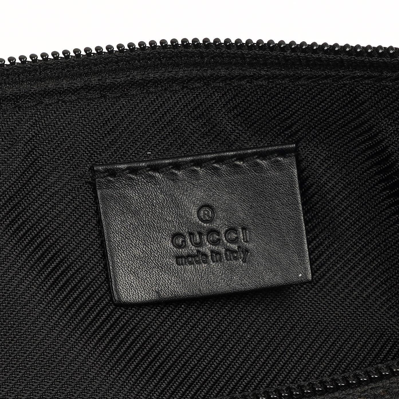 Gucci Baguette Pochette Boot Schwarz GG Monogram Tasche