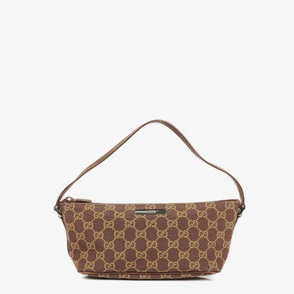Gucci Baguette Pochette Boat Tasche mit braunem GG-Monogramm