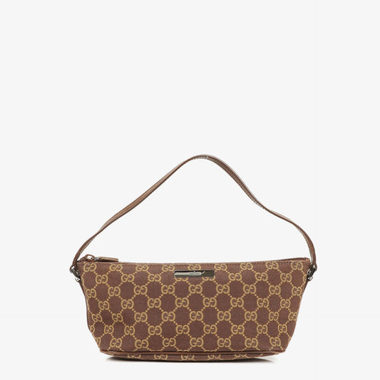 Gucci Baguette Pochette Boat Tasche mit braunem GG-Monogramm