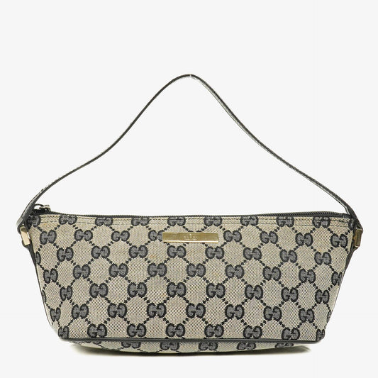 Gucci Baguette Pochette Boat Tasche in Grau mit GG Monogram