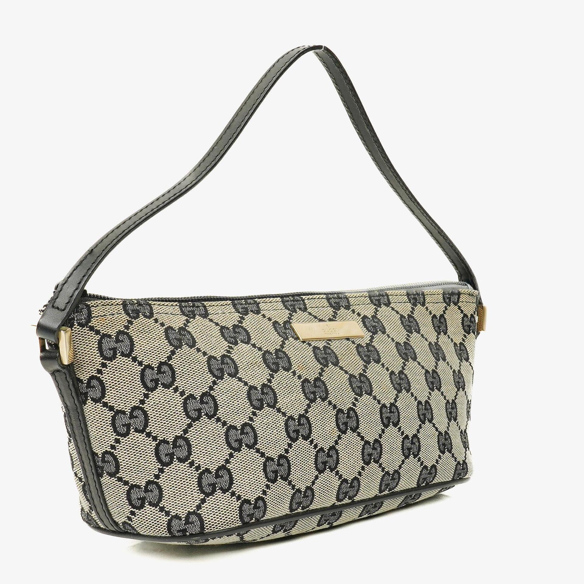 Gucci Baguette Pochette Boat Tasche in Grau mit GG Monogram