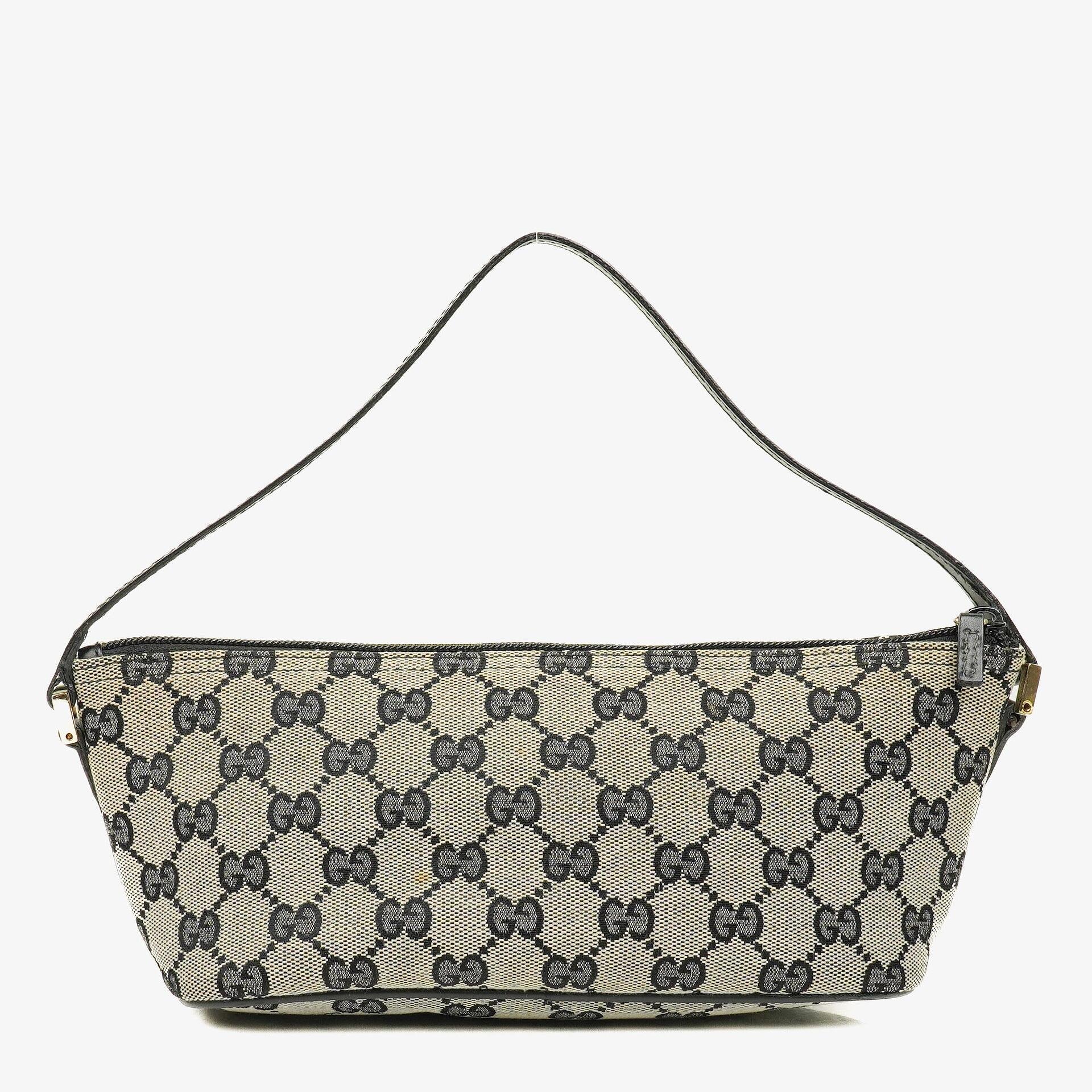 Gucci Baguette Pochette Boat Tasche in Grau mit GG Monogram