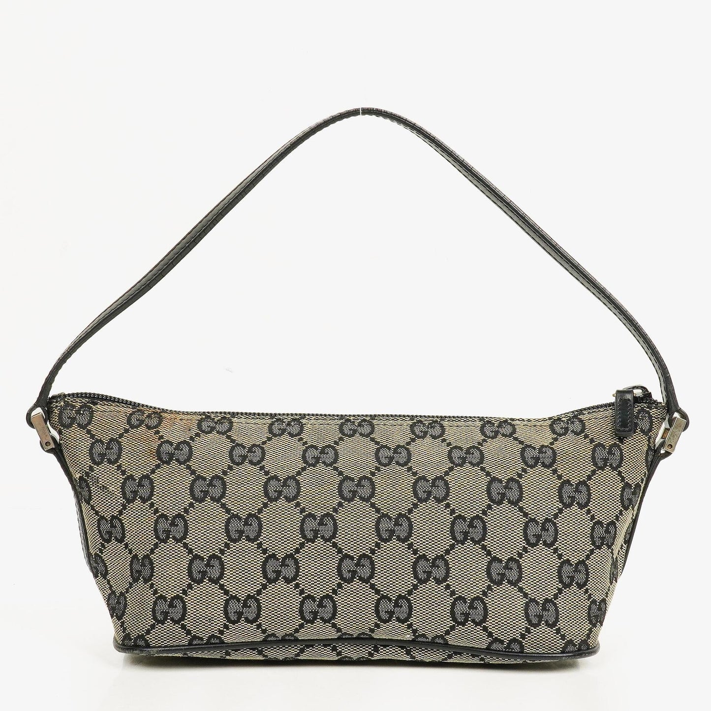 Gucci Baguette Pochette Boat Tasche in Grau/Schwarz mit GG Monogramm
