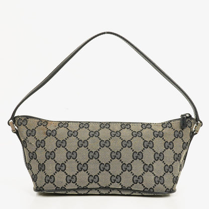 Gucci Baguette Pochette Boat Tasche in Grau/Schwarz mit GG Monogramm