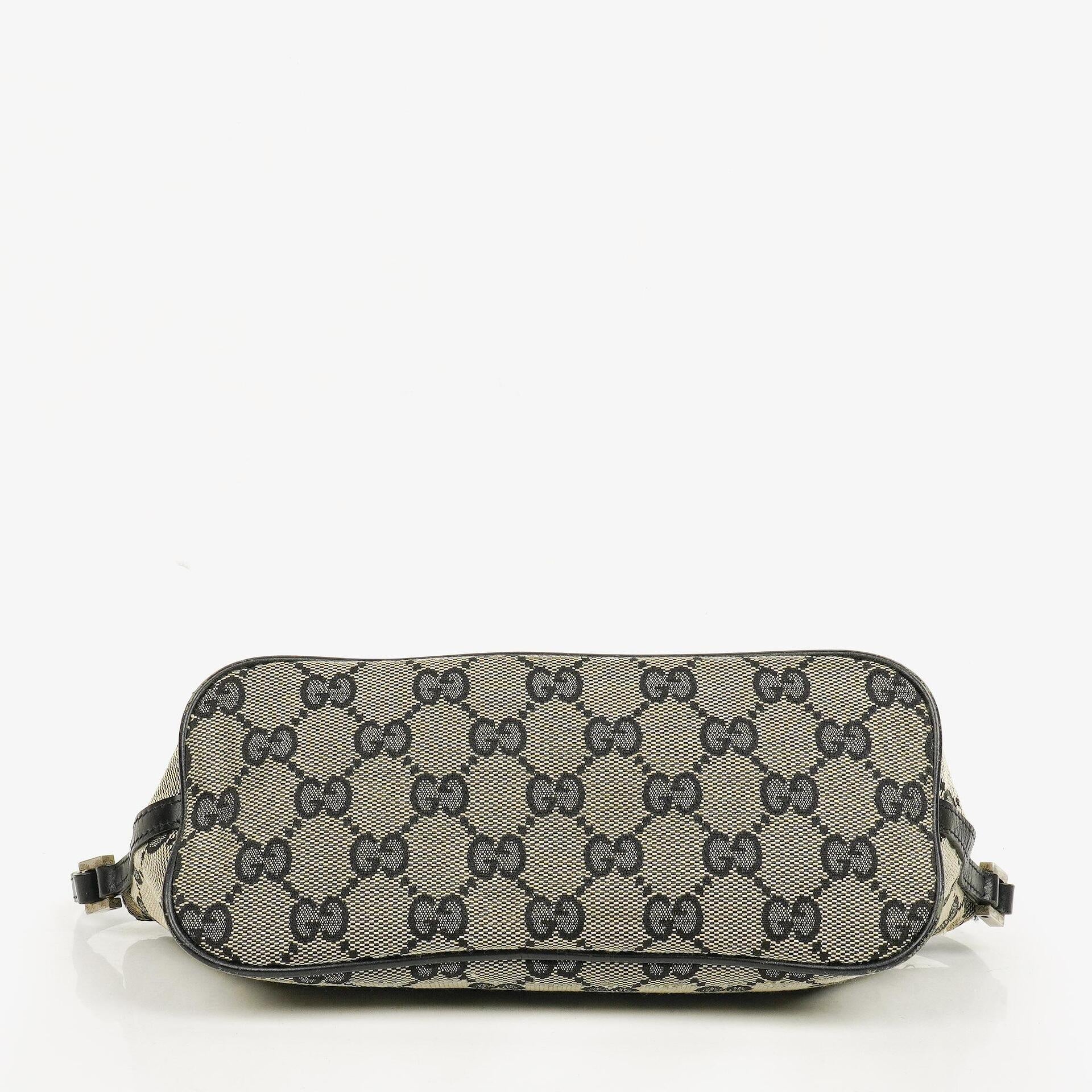 Gucci Baguette Pochette Boat Tasche in Grau/Schwarz mit GG Monogramm
