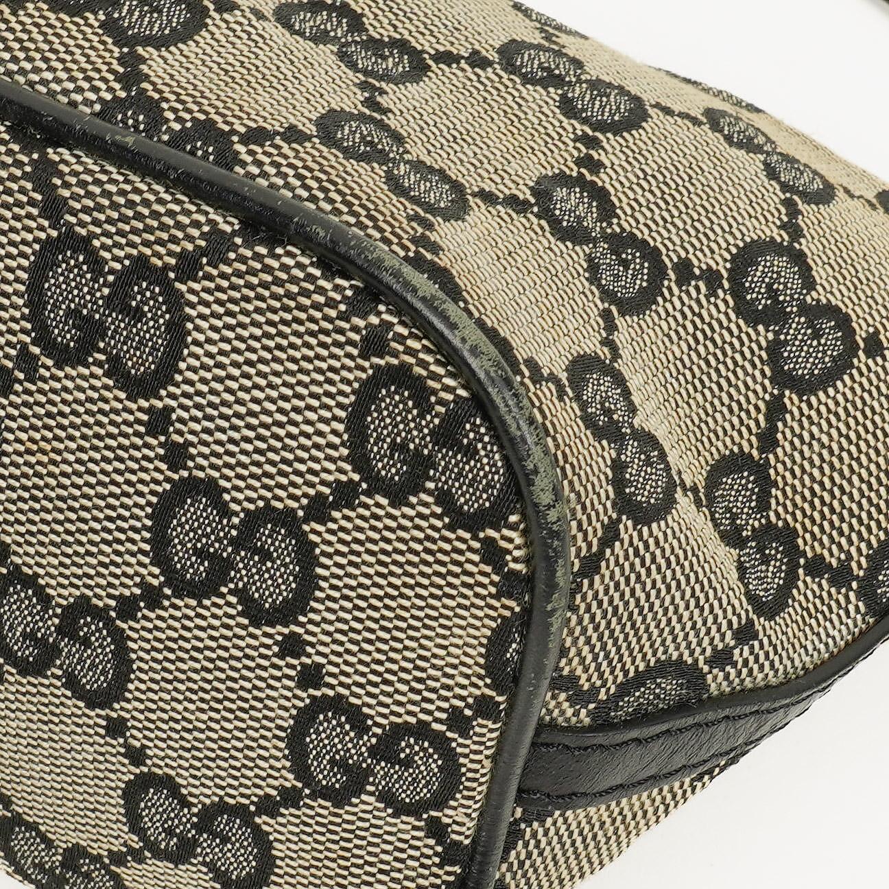 Gucci Baguette Pochette Boat Tasche in Grau/Schwarz mit GG Monogramm