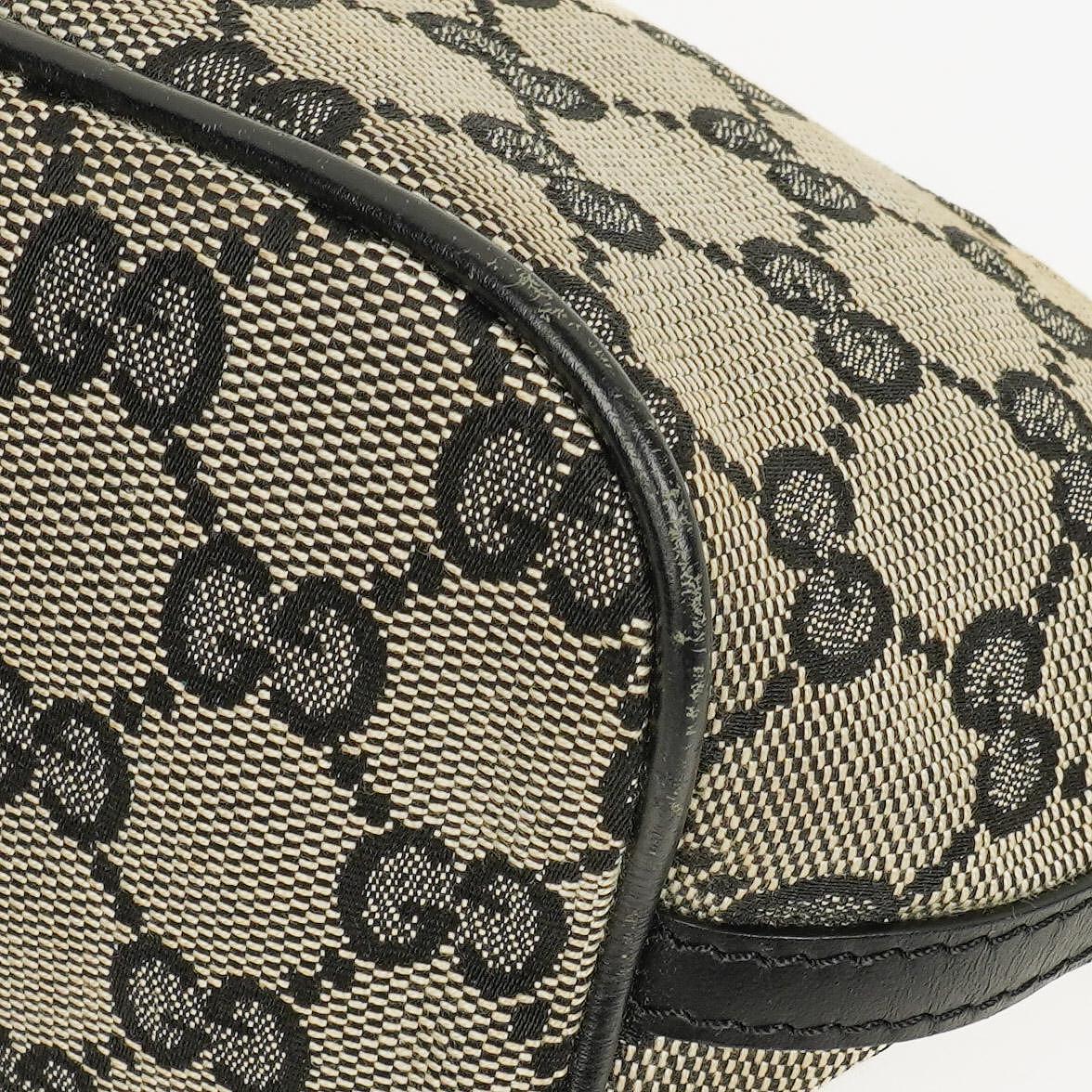 Gucci Baguette Pochette Boat Tasche in Grau/Schwarz mit GG Monogramm