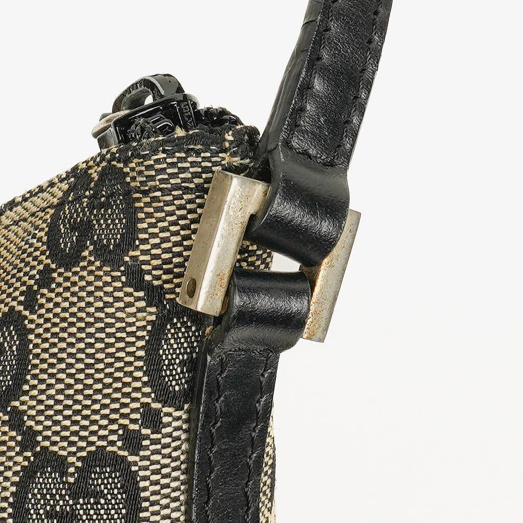 Gucci Baguette Pochette Boat Tasche in Grau/Schwarz mit GG Monogramm