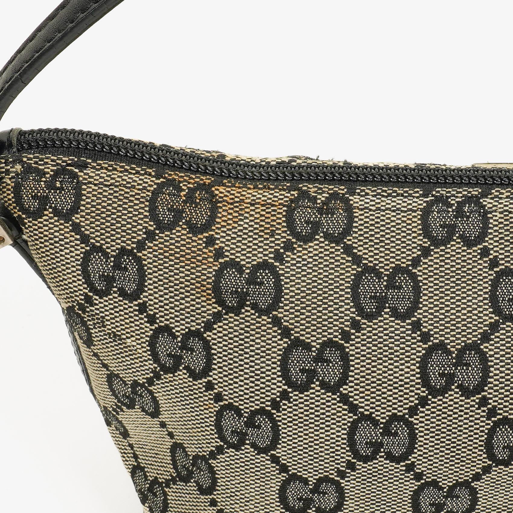 Gucci Baguette Pochette Boat Tasche in Grau/Schwarz mit GG Monogramm