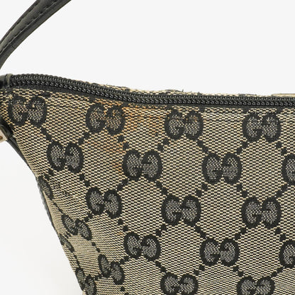 Gucci Baguette Pochette Boat Tasche in Grau/Schwarz mit GG Monogramm