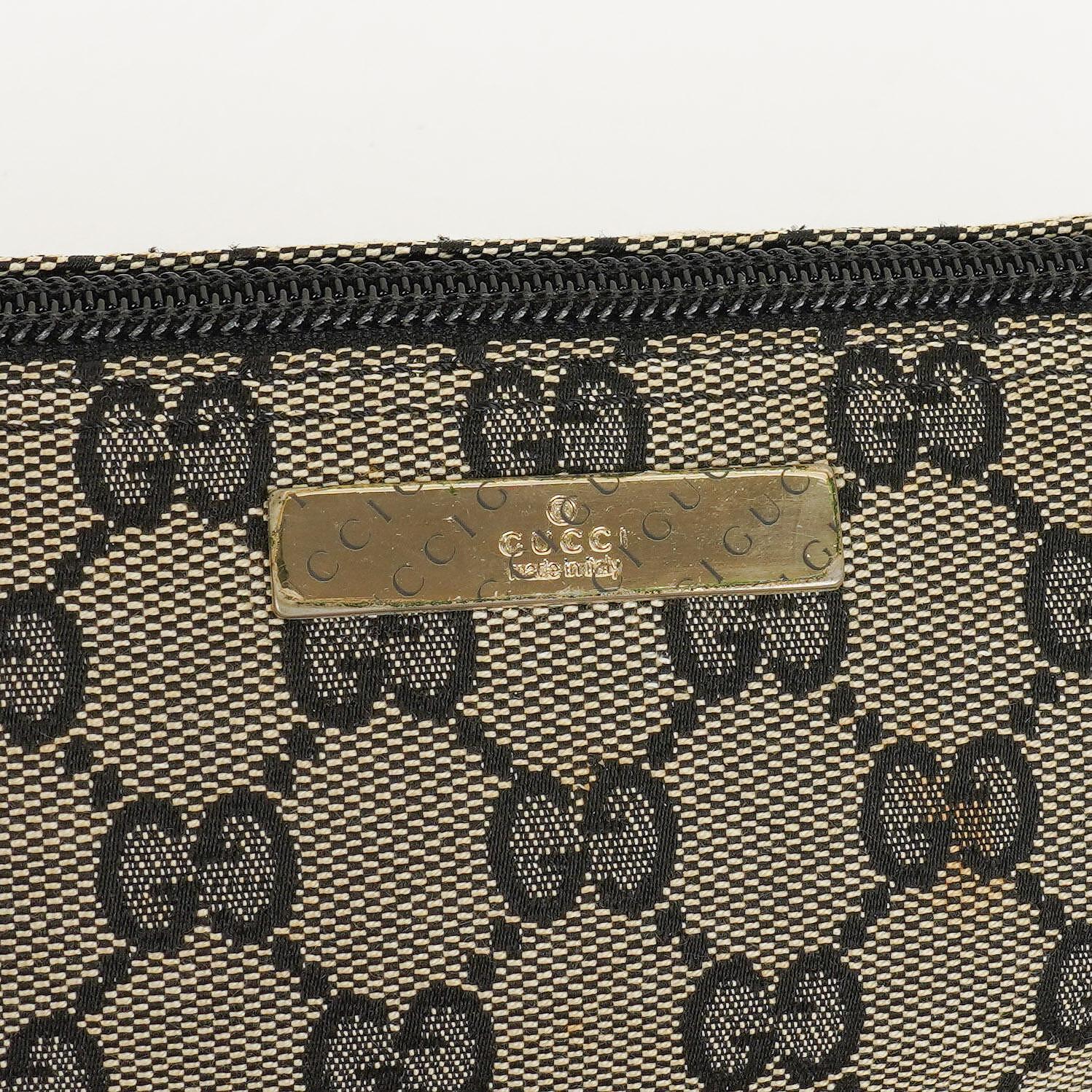 Gucci Baguette Pochette Boat Tasche in Grau/Schwarz mit GG Monogramm