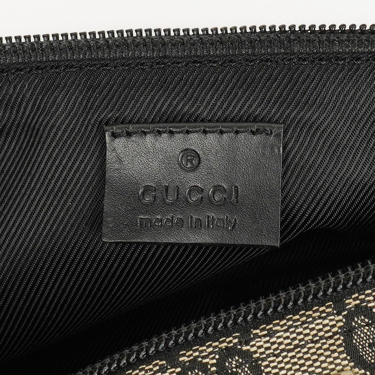 Gucci Baguette Pochette Boat Tasche in Grau/Schwarz mit GG Monogramm