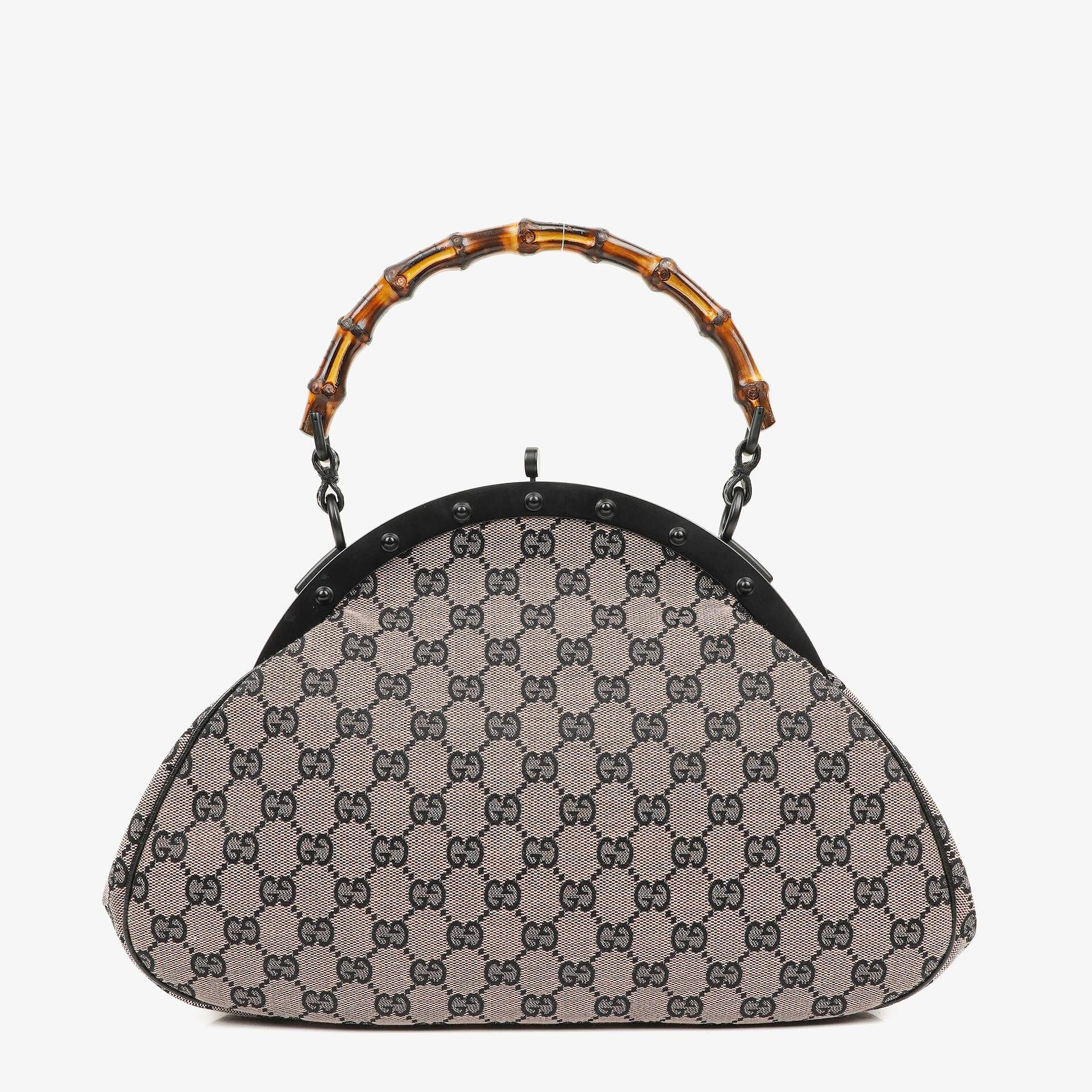 Gucci Bamboo Top Handle Frame Tasche aus GG Canvas
