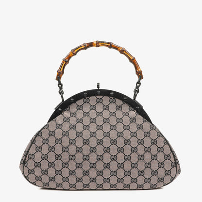 Gucci Bamboo Top Handle Frame Tasche aus GG Canvas