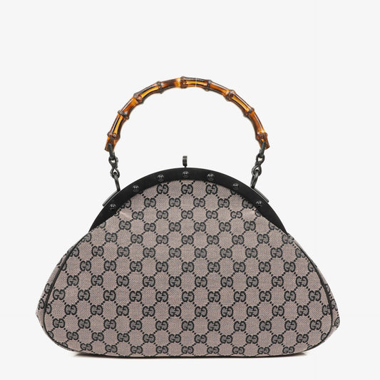 Gucci Bamboo Top Handle Frame Tasche aus GG Canvas