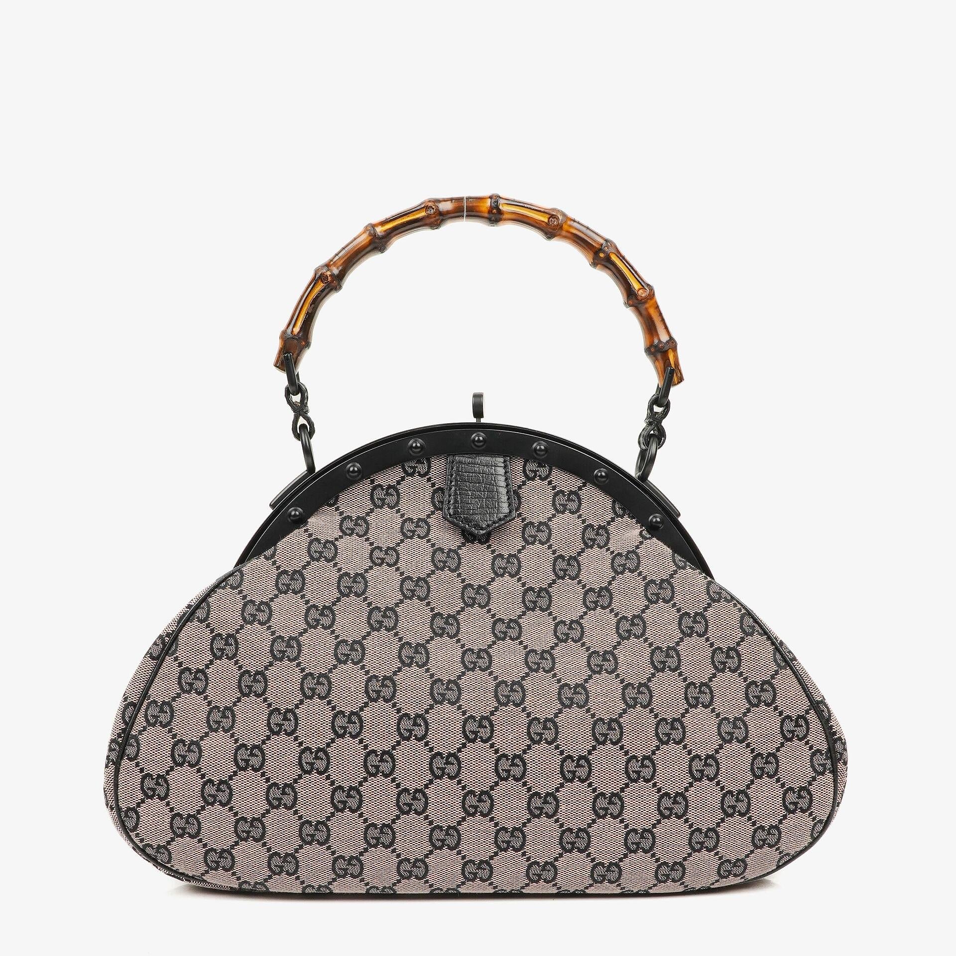 Gucci Bamboo Top Handle Frame Tasche aus GG Canvas
