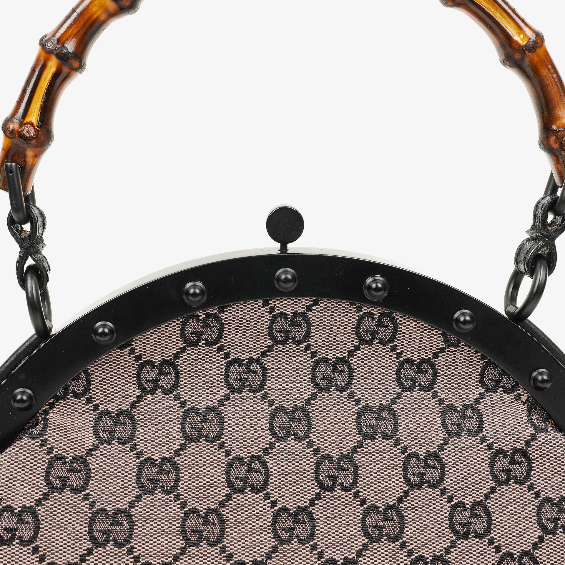 Gucci Bamboo Top Handle Frame Tasche aus GG Canvas