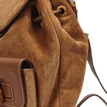 Gucci Bamboo Rucksack Braun Wildleder und Leder