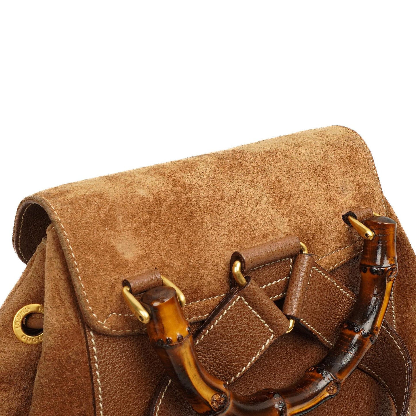 Gucci Bamboo Rucksack Braun Wildleder und Leder