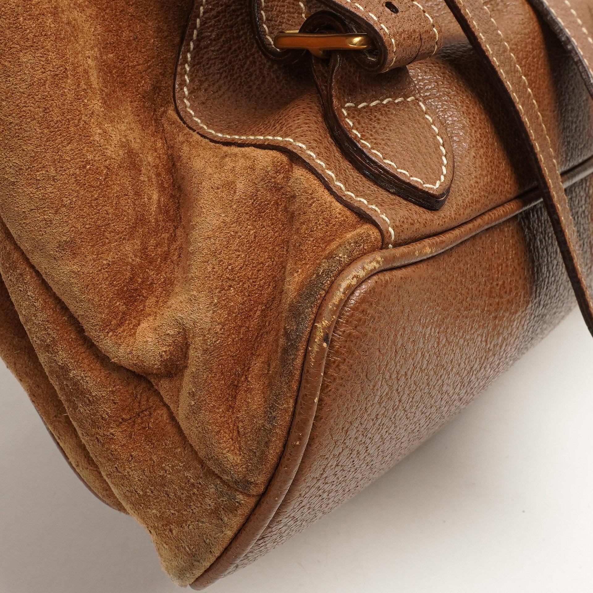 Gucci Bamboo Rucksack Braun Wildleder und Leder