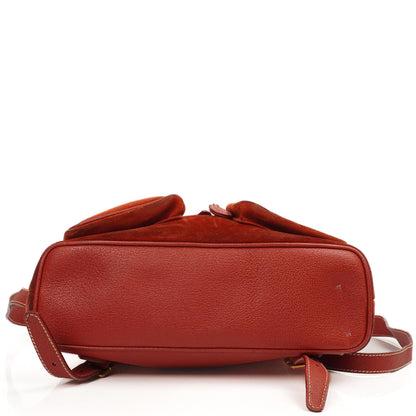 Gucci Bamboo Roter Wildleder und Leder Rucksack