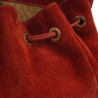 Gucci Bamboo Roter Wildleder und Leder Rucksack