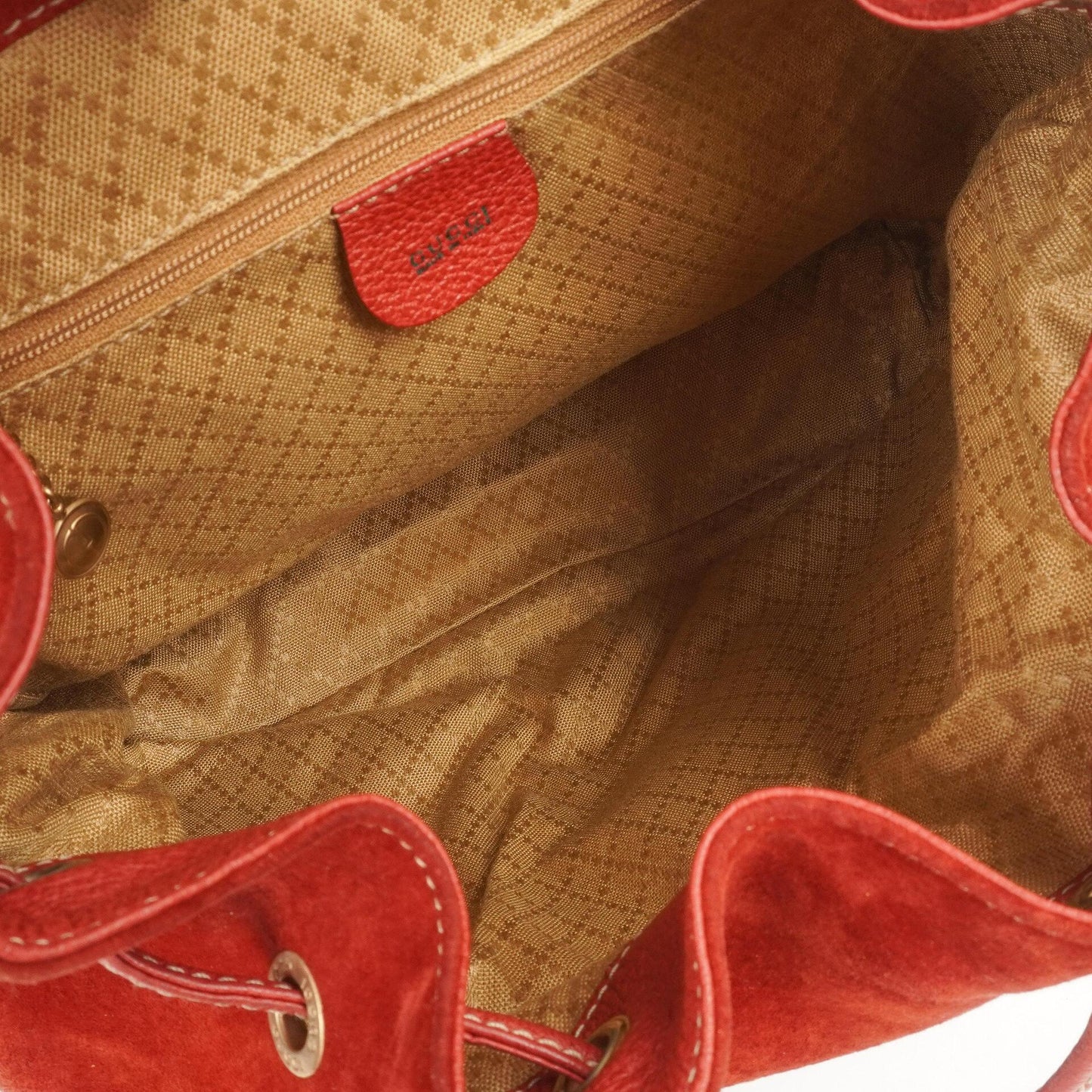 Gucci Bamboo Roter Wildleder und Leder Rucksack