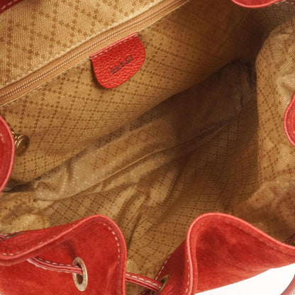 Gucci Bamboo Roter Wildleder und Leder Rucksack