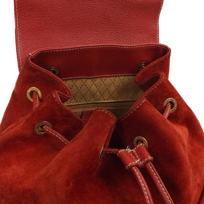 Gucci Bamboo Roter Wildleder und Leder Rucksack