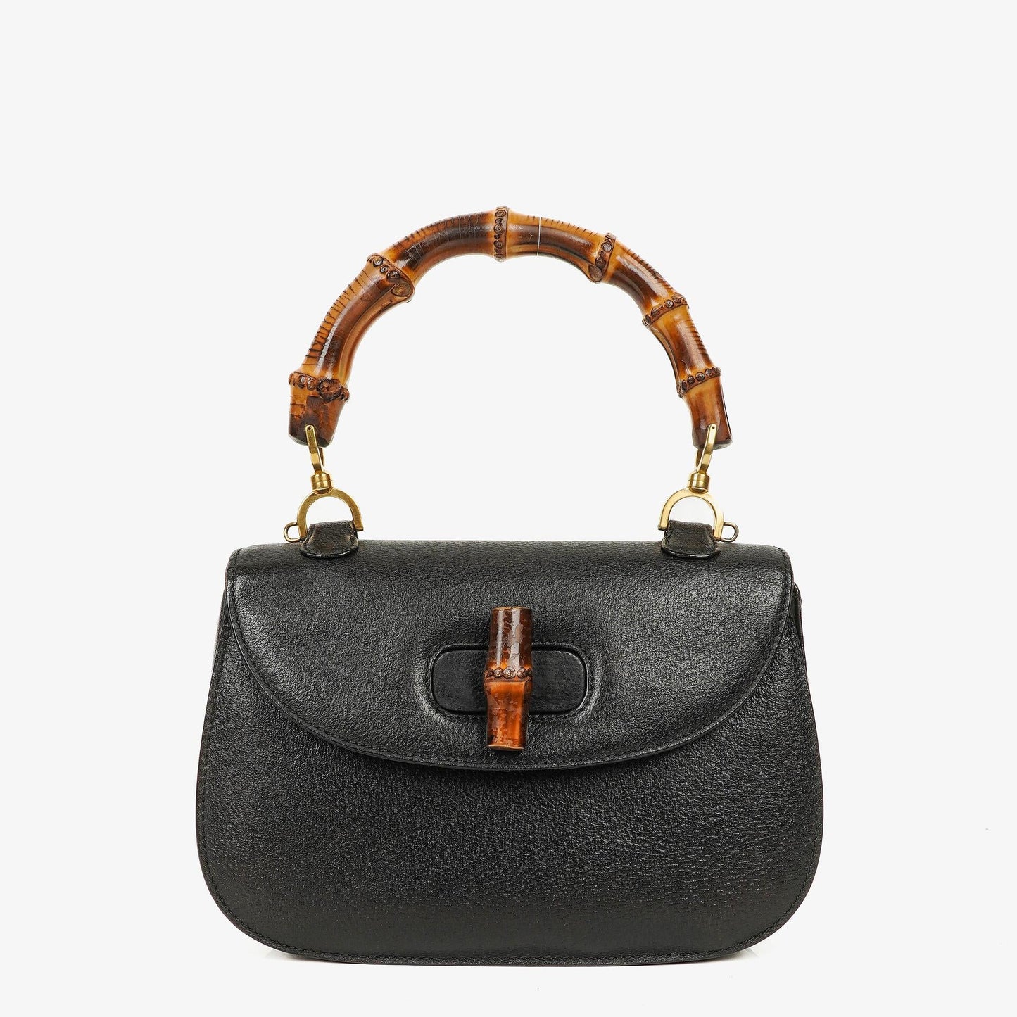 Gucci Bamboo Top Handle Ledertasche in Schwarz