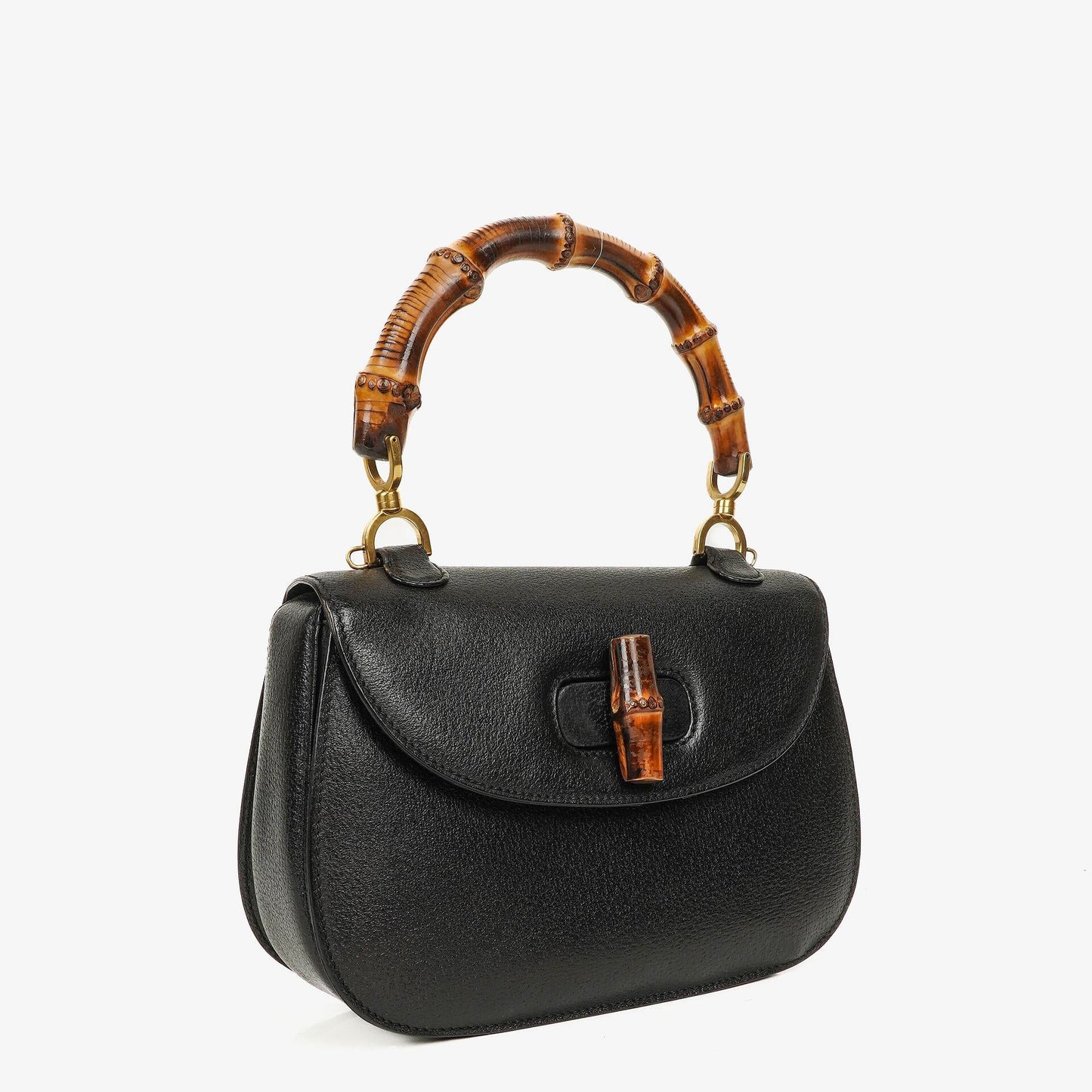 Gucci Bamboo Top Handle Ledertasche in Schwarz