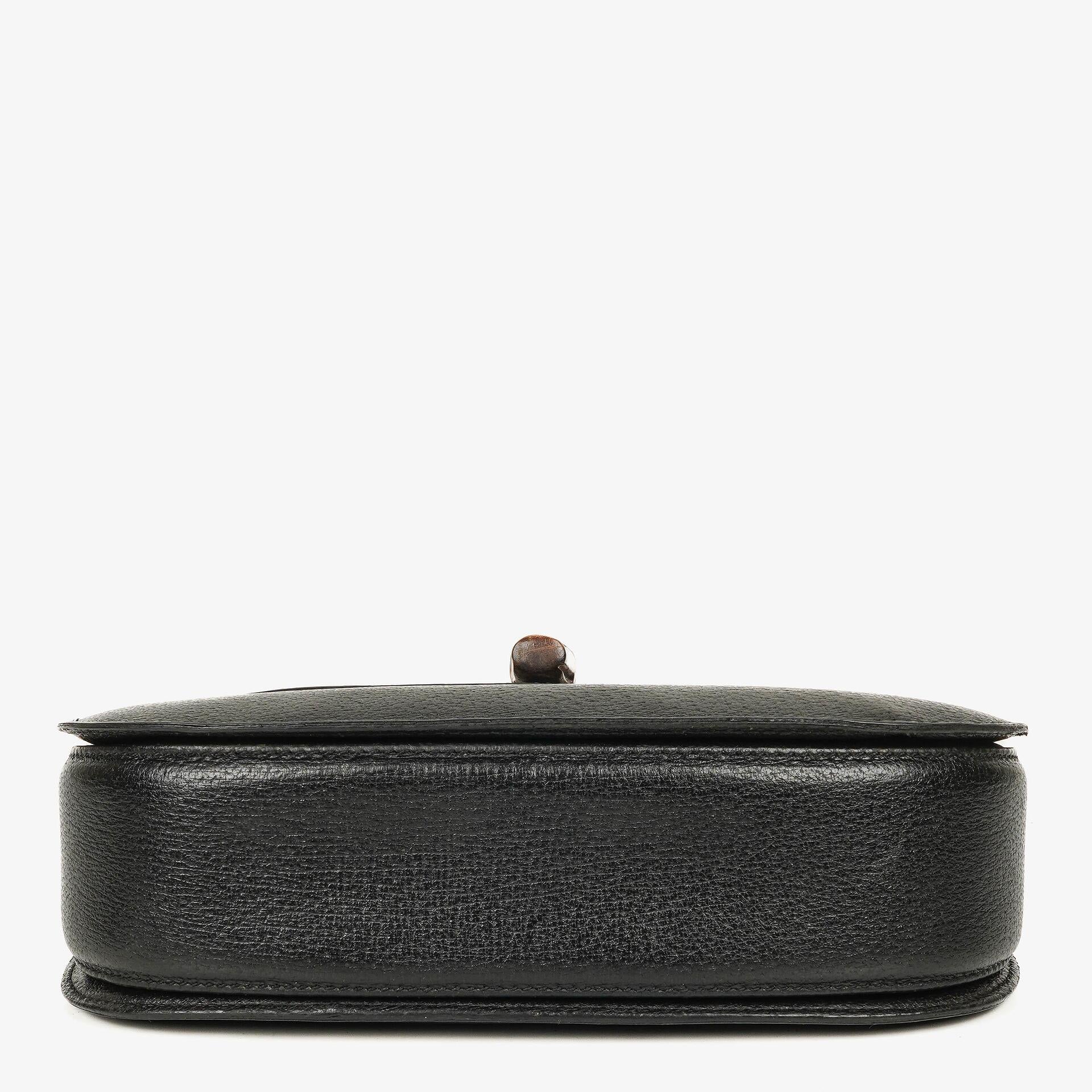 Gucci Bamboo Top Handle Ledertasche in Schwarz